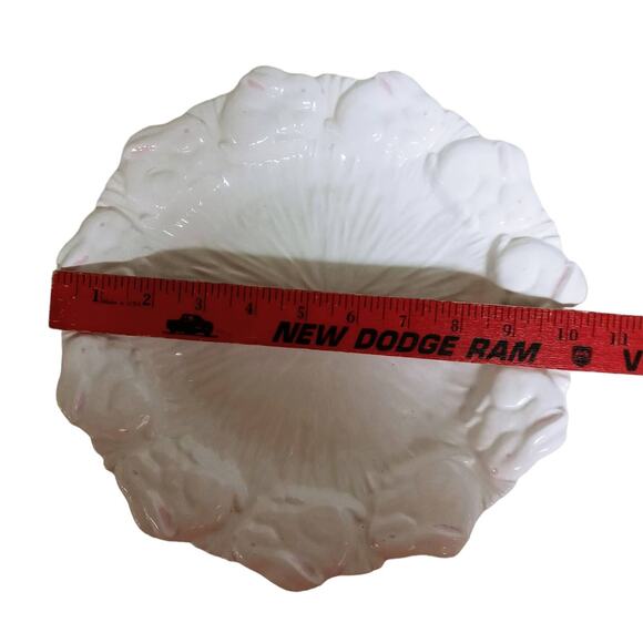 White and Pink Serving Platter Plate 10" Decorative Bunny Rabbit Decor Rare - Picture 6 of 10